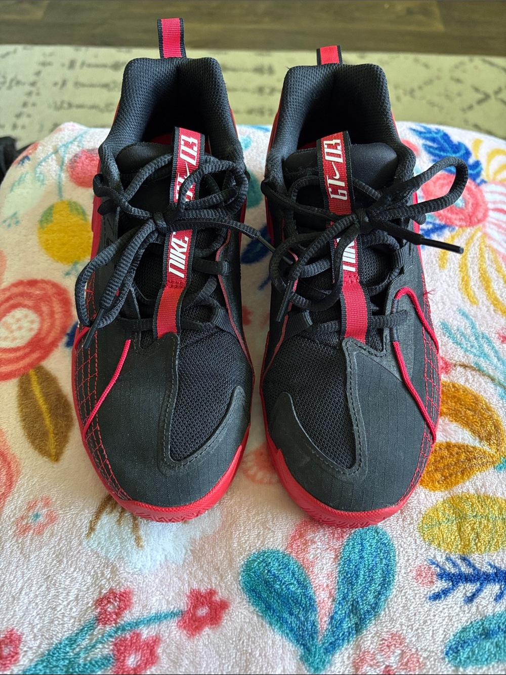 Nike Black and Red GT Cut 3 Low-Top Basketball Shoes